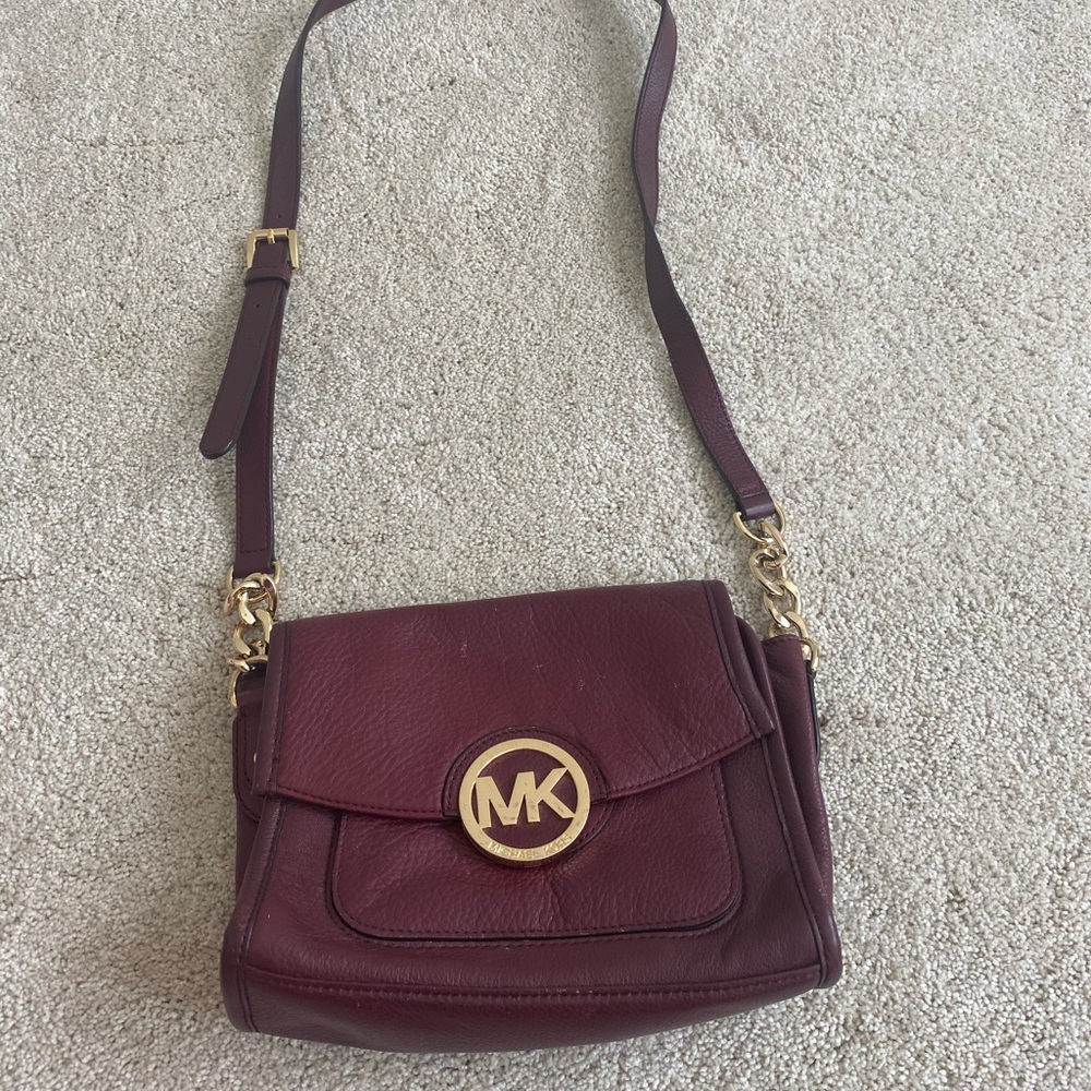 Burgundy Michael Kors crossbody/shoulder bag